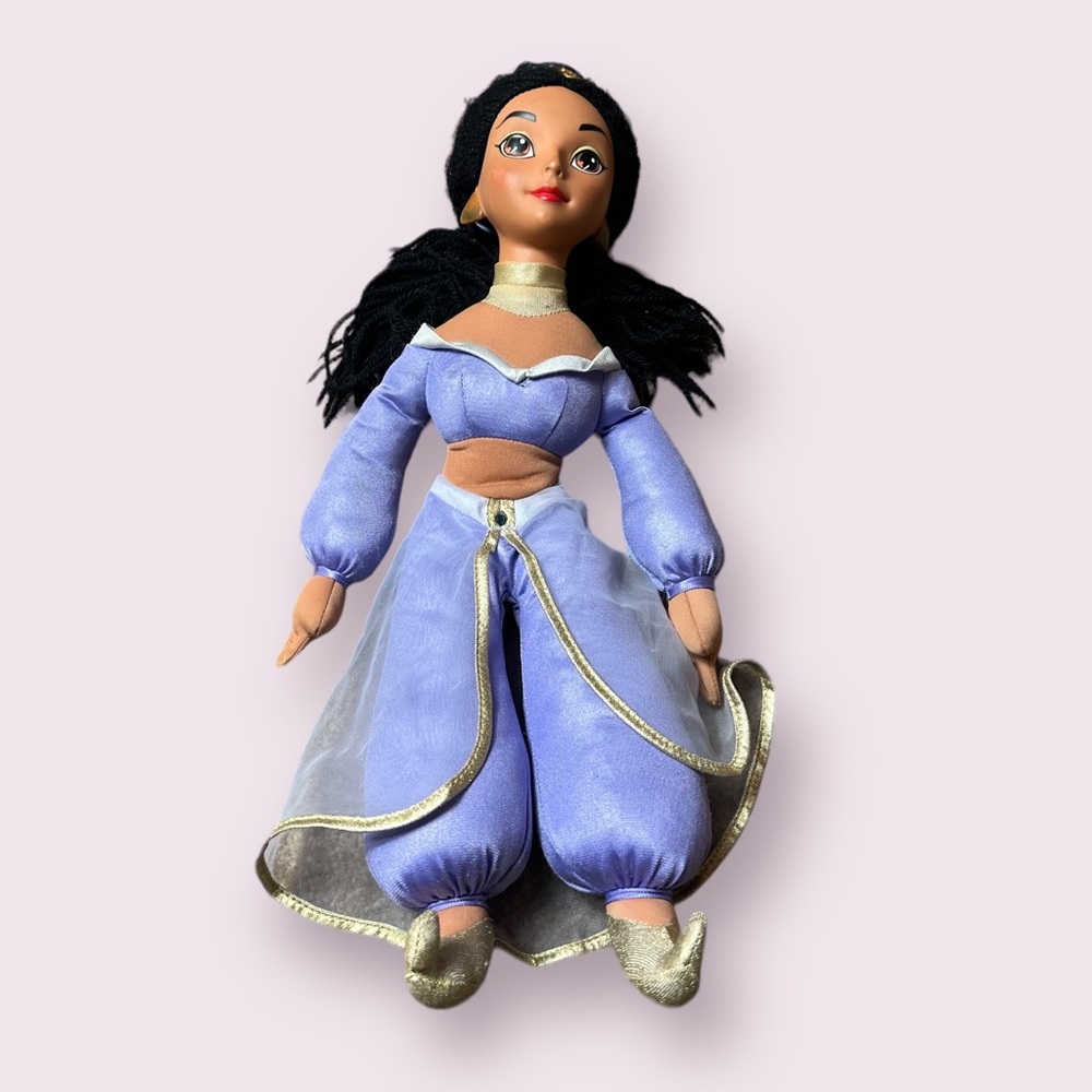 Vintage Disney Mattel 1993 Aladdin Jasmine Plush Doll Toy Vinyl Face 17” Tall